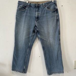Duluth Trading Flex Ballroom Denim Jeans Men's 40x28 Relaxed Fit Light Wash